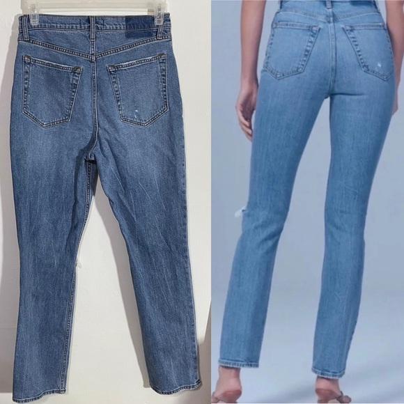 Abercrombie & Fitch The ‘90s Slim Straight Ultra High Rise Blue Jeans 30 / 10 - Picture 2 of 8